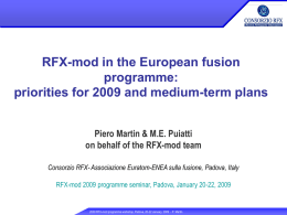 Diapositiva 1 - Consorzio RFX