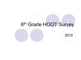 6th Grade HOOT Survey
