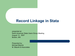 Record Linkage in Stata - Research Papers in Economics