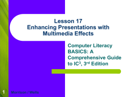 Lesson 21 Enhancing Presentations with Multimedia Effects