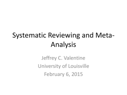 Systematic Reviewing and Meta