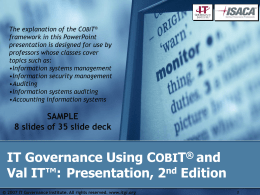 IT Governance Using CoBIT and Val IT Presentation