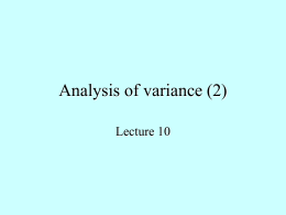 Analysis of variance (2) - University of Hong Kong