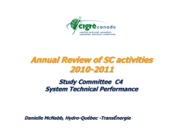 CIGRE Canada SC C4 Review Meeting in Montreal