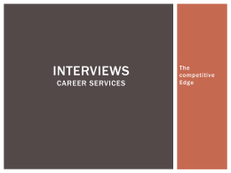 Resumes, Cover Letters & Interviews Career Services