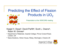 Modelling Fission Product Effects in UO2