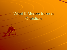 What It Means to be a Christian