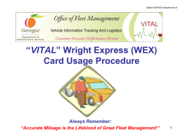 WEX Card Usage Procedure - DNR Intranet at dnrnet.dnr