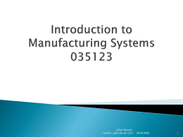 Manufacturing Systems