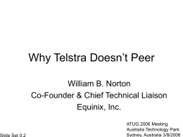 Why Telstra won't Peer
