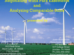 Negotiating Wind Easements and Analyzing Comparable Sales