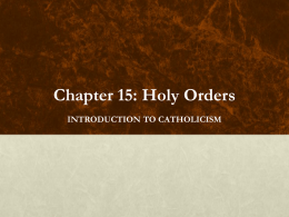 Chapter 15: Holy Orders - Midwest Theological Forum