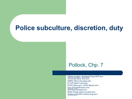 Police subculture, discretion, duty