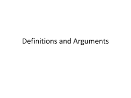 Definitions and Arguments - Michael Johnson's Homepage