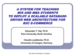 A SYSTEM FOR TEACHING MIS AND MBA STUDENTS TO …