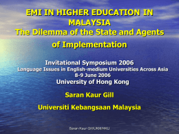 MEDIUM OF INSTRUCTION CHANGE in HIGHER EDUCATION in