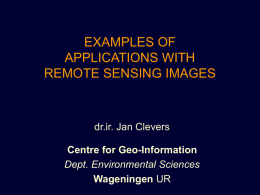 Lectures Remote Sensing