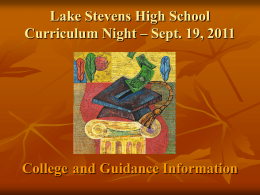Lake Stevens High School Curriculum Night