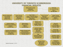 TBA Financial Officer - University of Toronto Scarborough