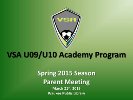 VSA U09/U10 Academy - Amazon Web Services