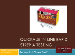 Quick View In-Line rapid strep a testing