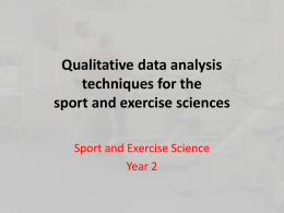 Qualitative data analysis techniques for the sport and
