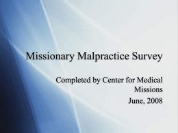 Missionary Malpractice Survey