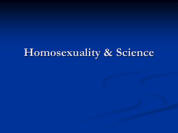 Christianity and Homosexuality, Class Three Notes