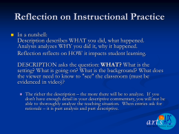 Reflection on Instructional Practice