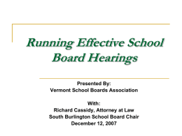 The Role of the Board in Hearings
