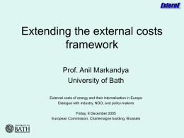 Extending the external costs framework
