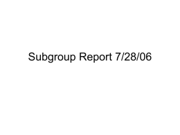 Subset Working Group