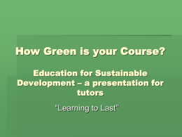 How Green is your course Education for Sustainable