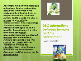 DBQ Interactions between humans and the Environment