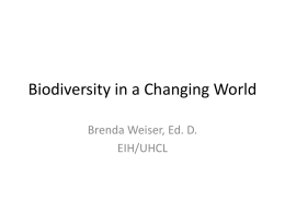 Biodiversity in a Changing World