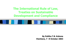 The International Rule of Law, Treaties on Sustainable