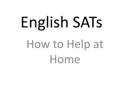 English SATs - Alnwick Lindisfarne Middle School