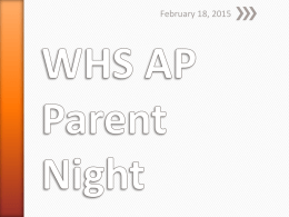 WHS AP Parent Night