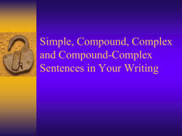 Simple, Compound, and Complex Sentences in Your Writing