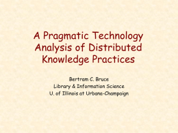 A Pragmatic Technology Analysis of Distributed Knowledge