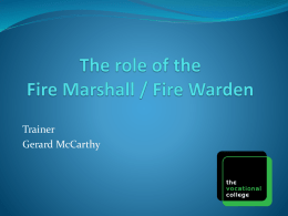 The role of the Fire Marshall