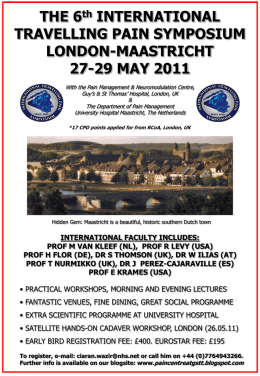 2nd Travelling Symposium of the PMC, Guy’s & St Thomas