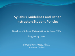 The Course Syllabus - University of Kentucky Graduate School