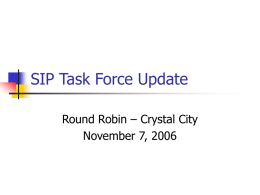 SIP Task Force Update - Public Television Affinity Group