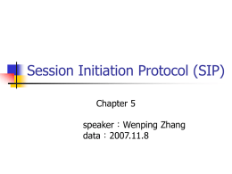 Session Initiation Protocol (SIP)