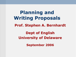 Proposals for CIEG 461 - University of Delaware