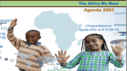 AGENDA 2063: A Shared Strategic Framework for Inclusive