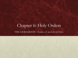 Chapter 6: Holy Orders - Midwest Theological Forum