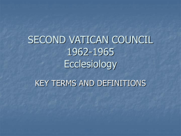 SECOND VATICAN COUNCIL 1962
