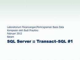 SQL Server Transact–SQL